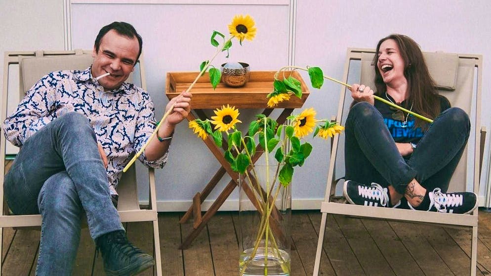 "Just before he arrived, I was told that Herring was tired and ugly and that I should arrange a short chat. As soon as he sat opposite me, we just laughed": Bettina Bestgen during the interview with singer Samuel T. Herring.