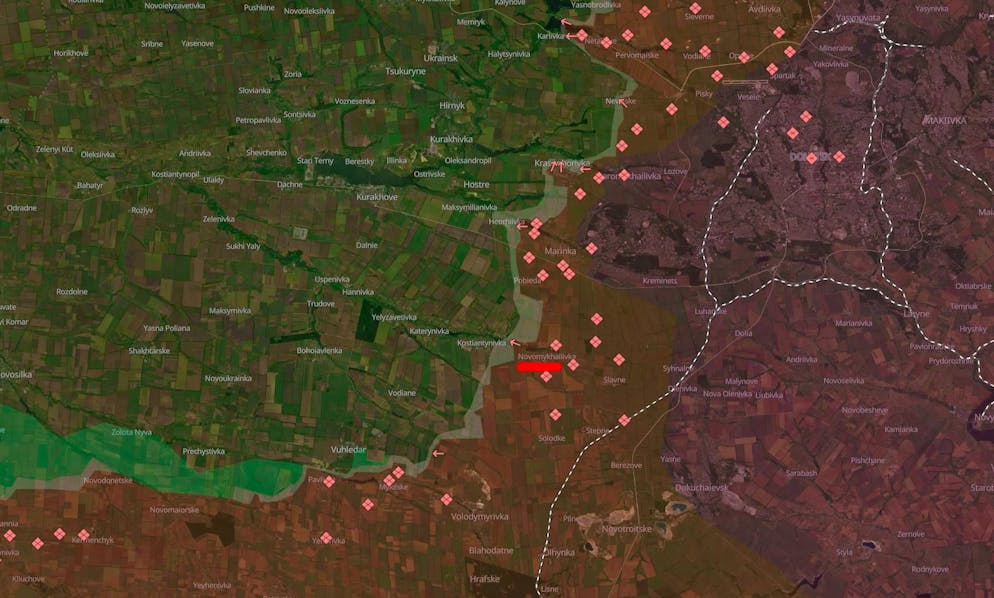 Rot unterstrichen: Lage von Kostjantyniwka
