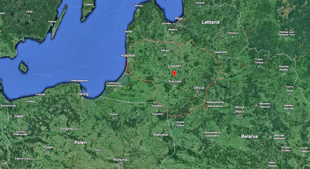 Lage von Litauen.
