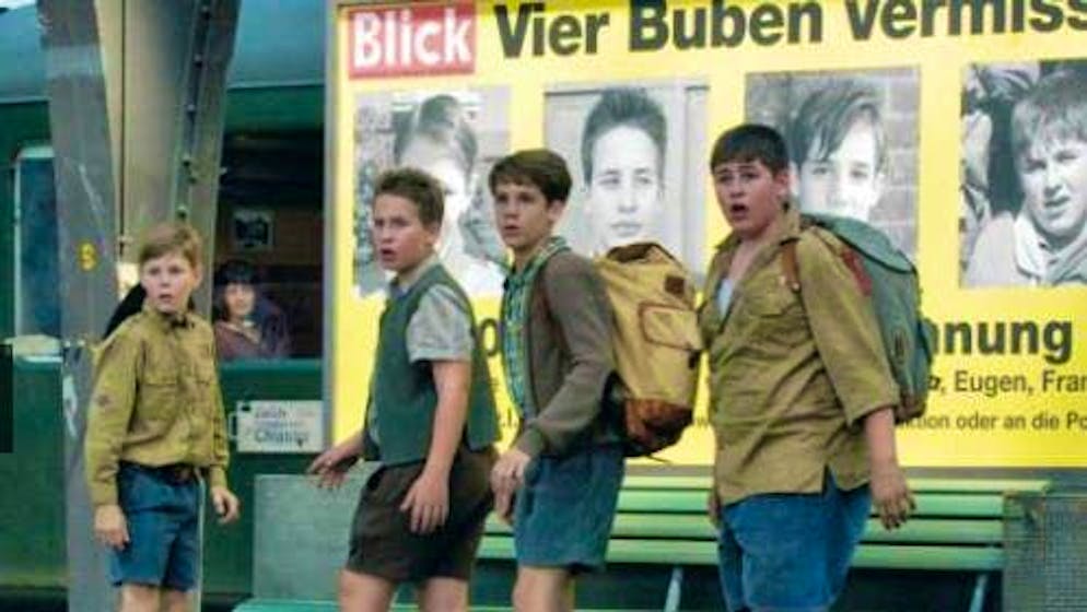 They were the four friends in Michael Steiner's film (from left to right): Dominic Hänni ("Bäschteli"), Janic Halioua ("Wrigley"), Manuel Häberli ("Eugen") and Alex Niederhäuser ("Eduard").