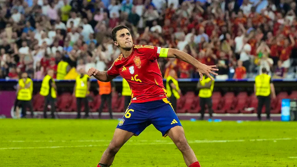 The two European Championship finalists in direct comparison - Gallery. Rodri is the fulcrum of Spain's play and thus the counterpart to England's Declan Rice