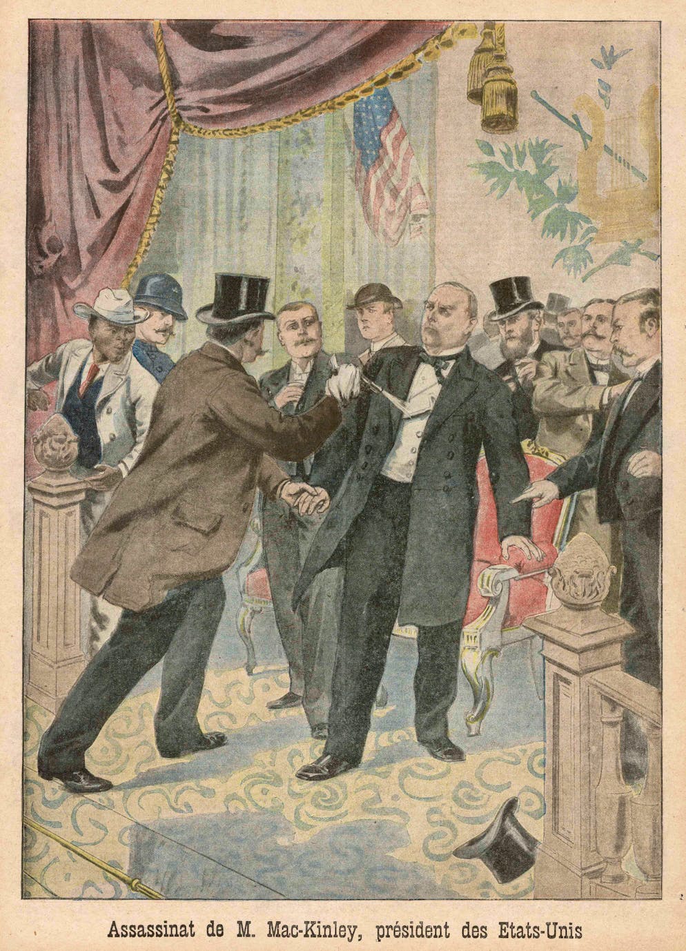 Hohe US-Politiker, auf die ein Attentat verübt wurde. 1901: William McKinley – getötet: US-Präsident William McKinley wird im September 1901 in Buffalo, New York, aus nächster Nähe angeschossen. Nach einer Rede bei der Panamerikanischen Ausstellung schüttelt er mehreren Menschen die Hände, als der Anarchist Leon Czolgosz eine Waffe auf ihn richtet und abdrückt. Zunächst scheint es, als seien die Verletzungen nicht tödlich, dann aber setzt Wundbrand ein und McKinley stirbt. Attentäter Czolgosz wird auf dem elektrischen Stuhl hingerichtet.