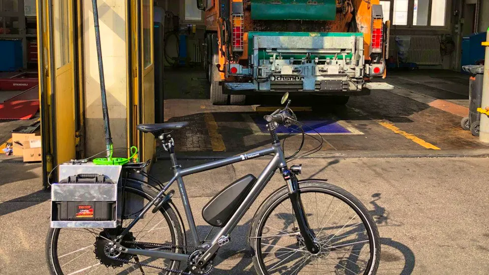 Basel is scanned for cleanliness with bicycles like these.