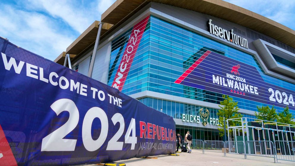 The Fiserv Forum in Milwaukee is the venue for the Republican Party convention.
