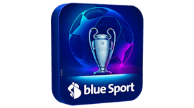 blue Sport Packshot mit Champions League Pokal