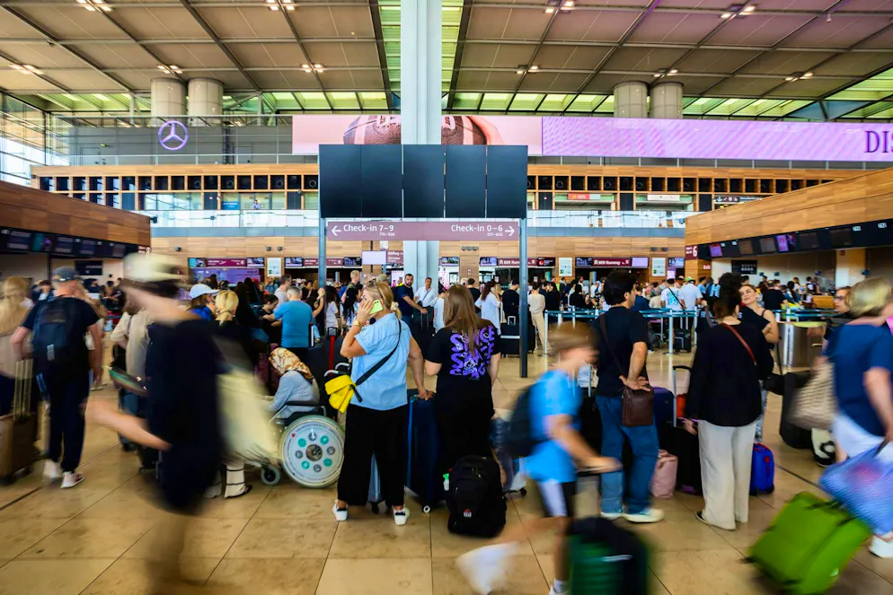 At Berlin's BER airport, the disruption and the start of the vacations coincide.  