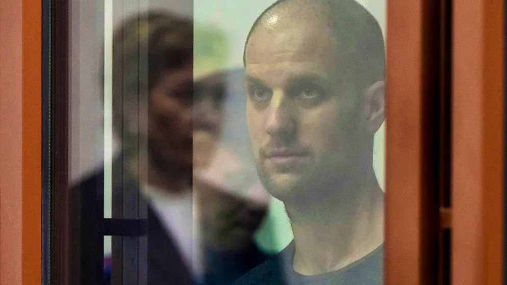 Wall Street Journal reporter Evan Gershkovich was sentenced to 16 years in prison in Russia. Photo: Dmitry Lovetsky/AP/dpa