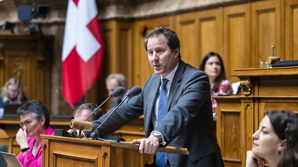 SVP-Fraktionschef Thomas Aeschi während der Sommersession. (Archivbild)