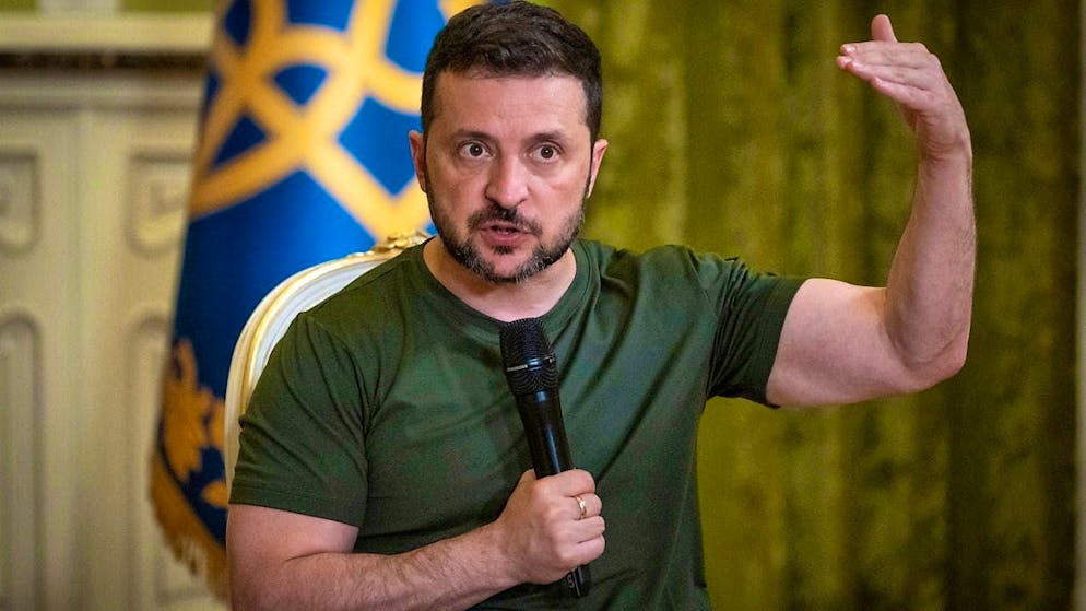 Volodymyr Zelensky, President of Ukraine, speaks during a press conference. Photo: Efrem Lukatsky/AP/dpa