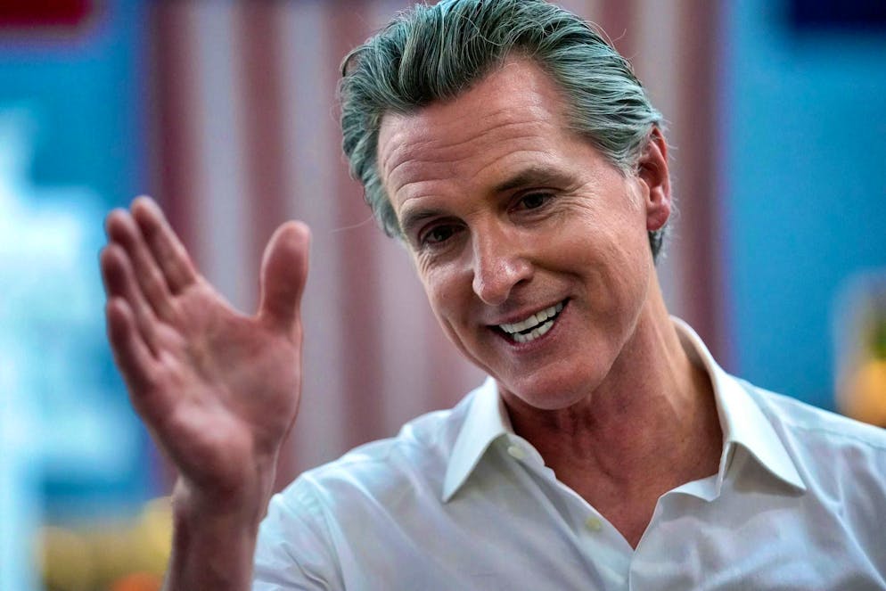Democrat Newsom is backing Harris. (archive picture)