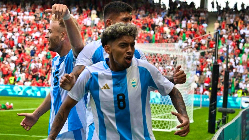 Cristian Medina celebrates his late equalizer.