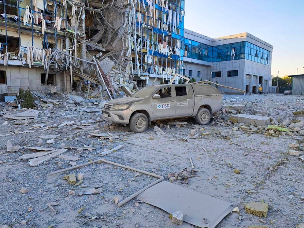 Das Büro der NGO in Charkiv wurde erheblich beschädigt. 