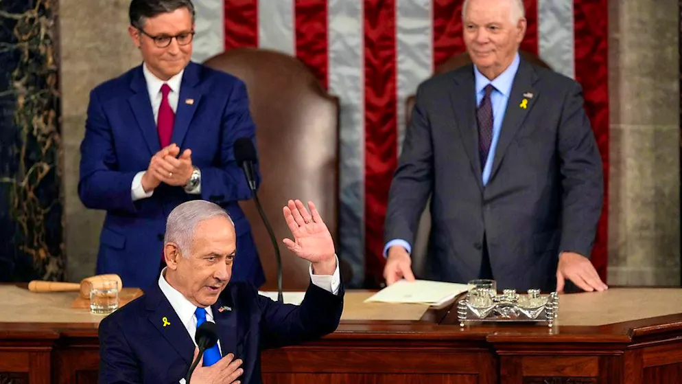 dpatopbilder - Israeli Prime Minister Benjamin Netanyahu (M). Photo: Julia Nikhinson/AP