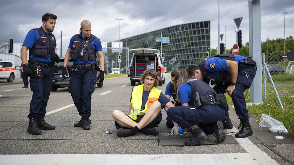 Sit-in di protesta agli aeroporti di Zurigo e Ginevra - Gallery. La polizia interviene e mette fine al sit-in.