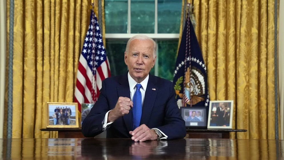 Präsident Joe Biden bei seiner Ansprache aus dem Oval Office am Mittwochabend (Ortszeit).