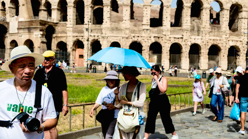 Hot temperatures for travelers in Rome, June 2024.