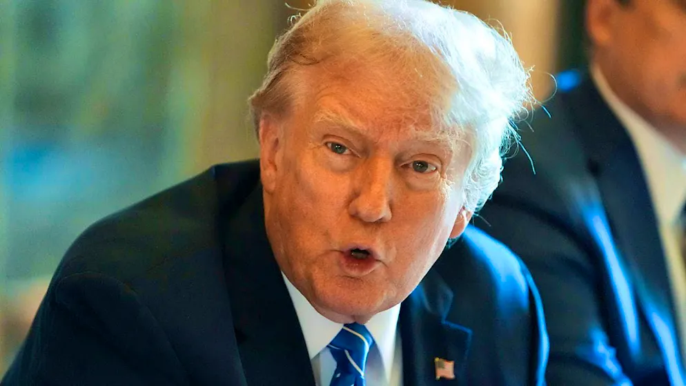 Republican presidential candidate and former US President Donald Trump speaks during a meeting with Israeli Prime Minister Netanyahu at his Mar-a-Lago estate. Photo: Alex Brandon/AP/dpa