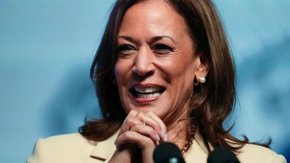 US-Vizepräsidentin und demokratische Präsidentschaftsbewerberin Kamala Harris spricht während des Grand Boule der Zeta Phi Beta Sorority, Inc. Foto: Darron Cummings/AP