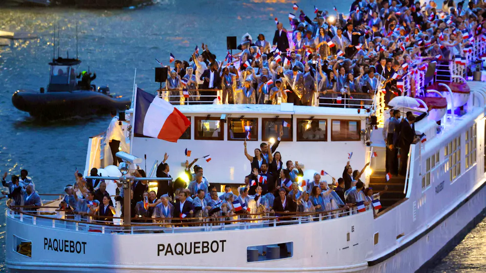 Olympic Opening Ceremony. The French delegation was introduced at the end.