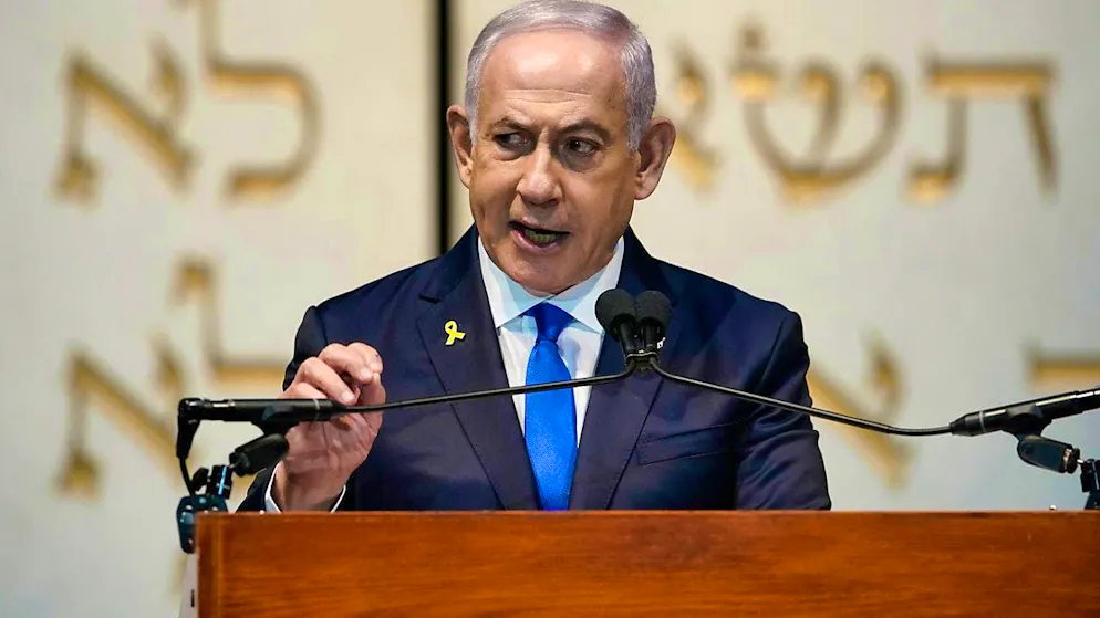 ARCHIVE - Israeli Prime Minister Benjamin Netanyahu speaks during a memorial service for former US Senator Joseph Lieberman at the Washington Hebrew Congregation. Photo: Jose Luis Magana/AP/dpa