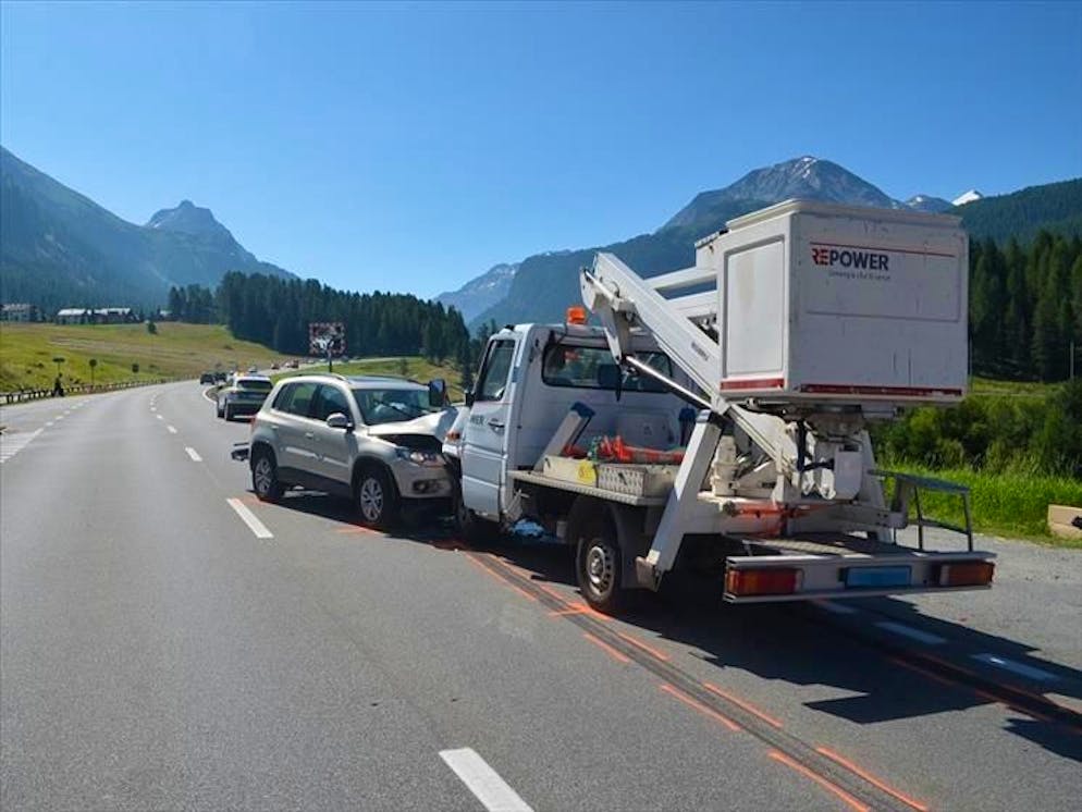 I due veicoli scontratisi