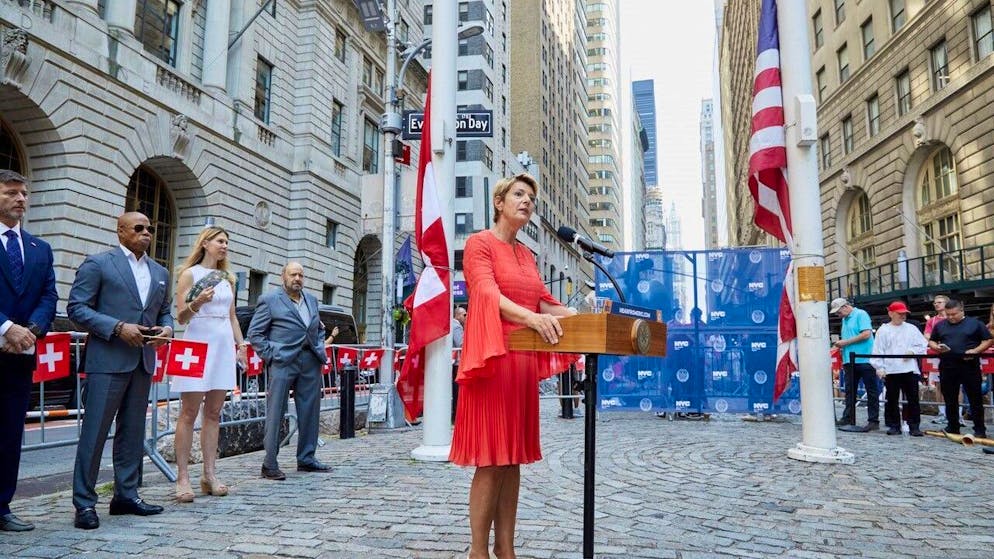 Gab in New York zu bedenken, dass die Bevölkerung ehrliche Antworten von der Politik erwartet: Bundesrätin Karin Keller-Sutter.