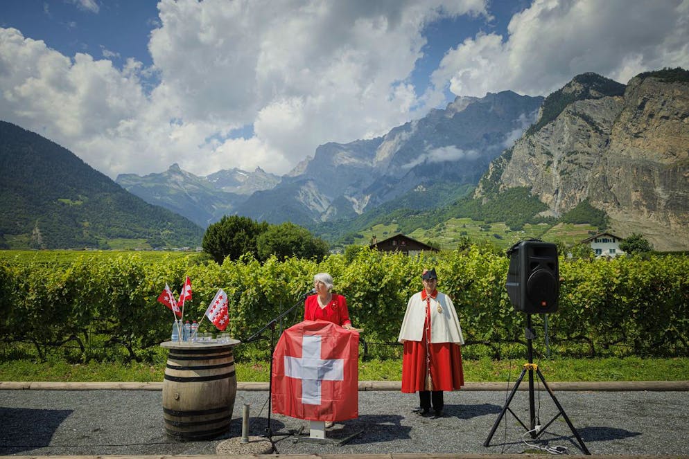 Innenministerin Elisabeth Baume-Schneider in Saint-Pierre-de-Clages.