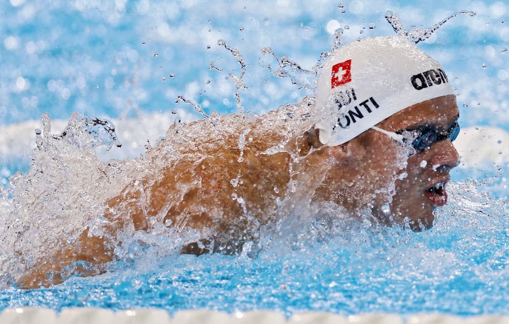 Noe Ponti dans la piscine olympique