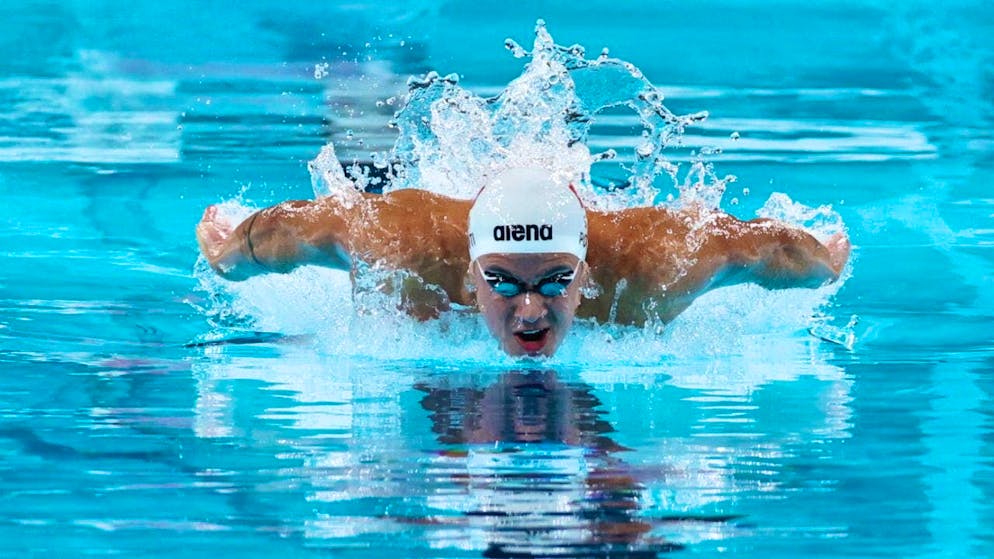 Noè Ponti on his way in the Olympic pool on his favorite distance 100 m dolphin
