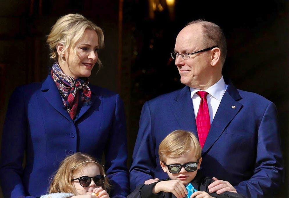Prince Albert II and Charlène - a love affair with obstacles. With her twins Gabriella and Jacques at a church celebration in Monaco on January 27, 2020.