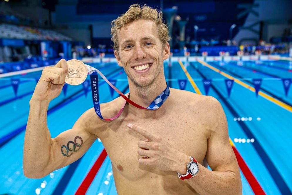 Career highlight: Desplanches swims to bronze at the 2021 Summer Games in Tokyo.