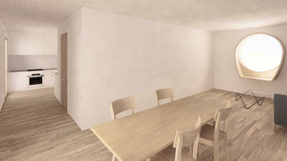 Interior view of one of the apartments.