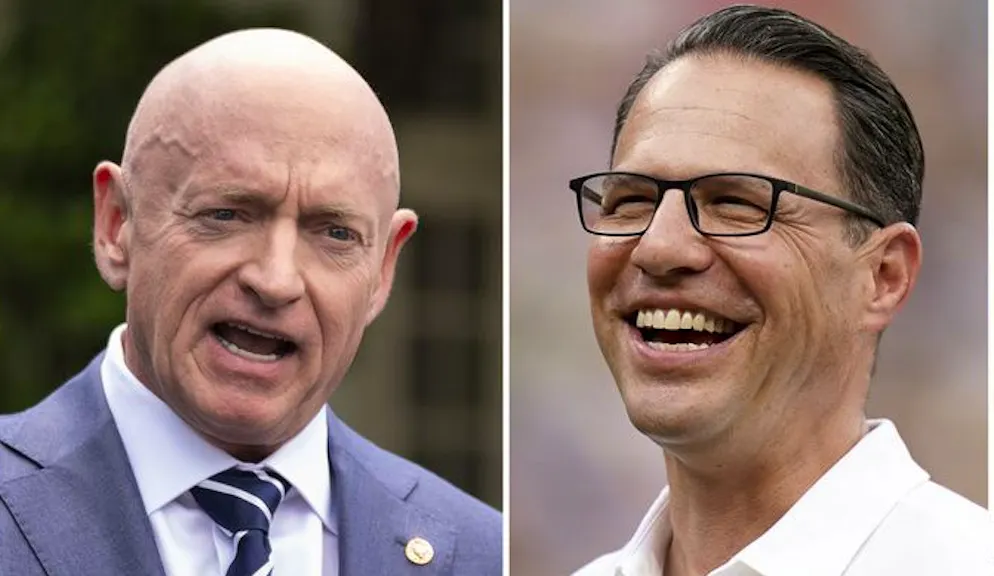 Wer wird Harris' running mate? Mark Kelly (links) und vor allem Josh Shapiro gelten als aussichtsreichste Kandidaten.