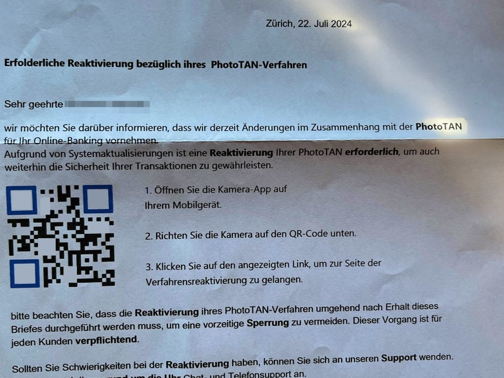 So sieht der gefälschte Brief aus. 