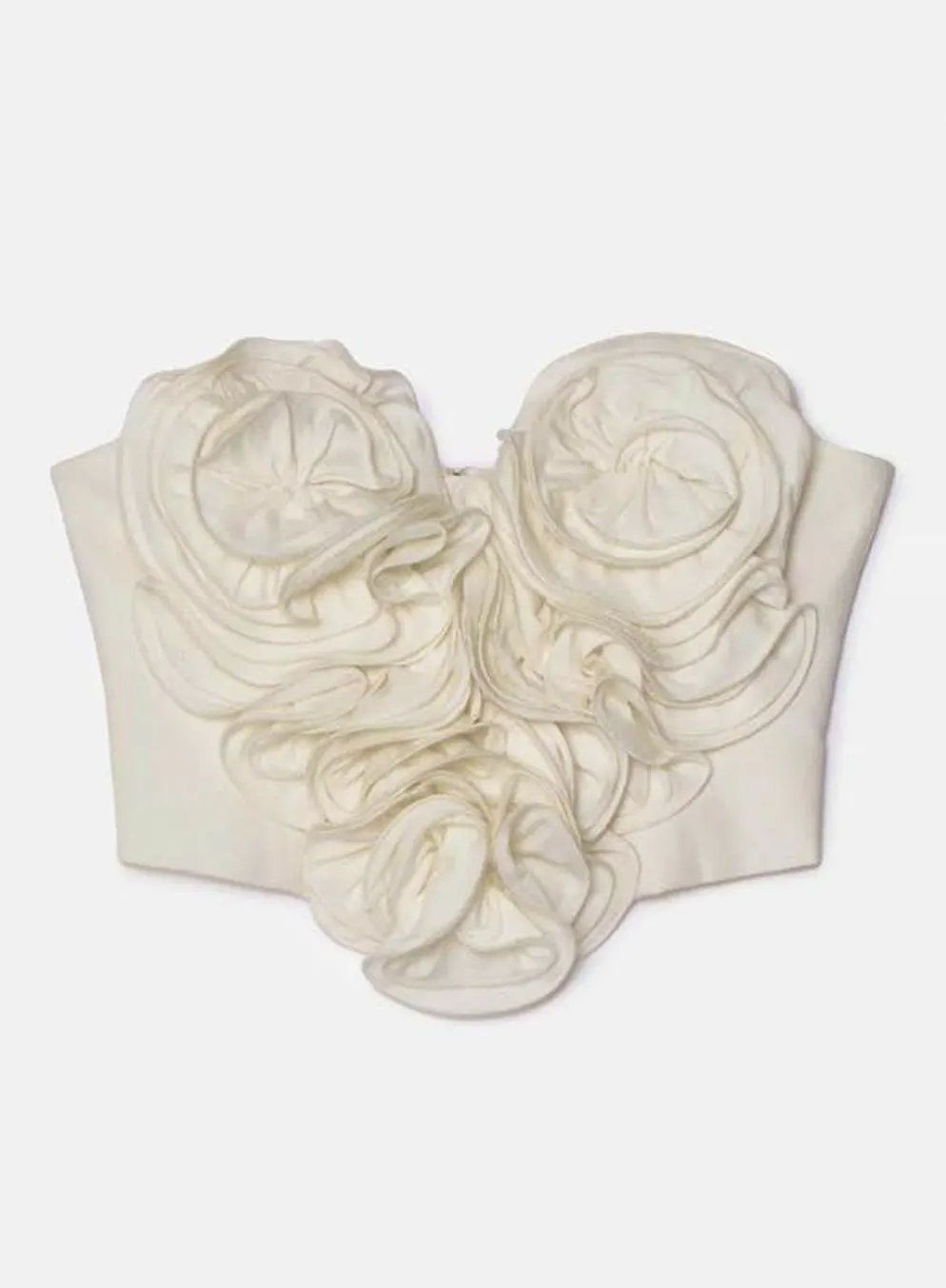 Fashion trend in summer 2024: 3D tops. Romantic bustier top "Roxana" by Mara Hoffman for 710 francs, via Zalando.