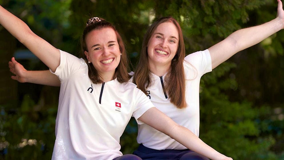 Track cyclists Michelle Andres (left) and Aline Seitz ahead of their Olympic premiere