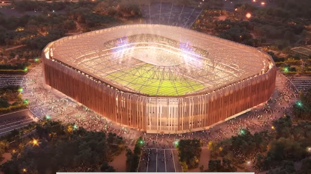 Saudi-Arabien stellt seine 15 extravagante Stadien für die WM 2034 vor. South Riad Stadion / 47'060 Zuschauer