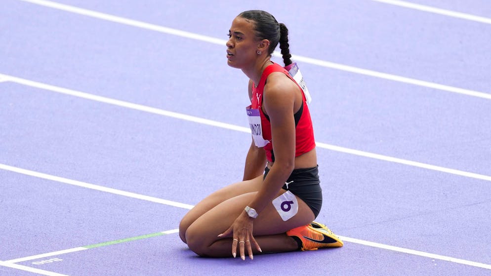 Ditaji Kambundji ne cachait pas sa déception après son élimination sur 100 m haies.