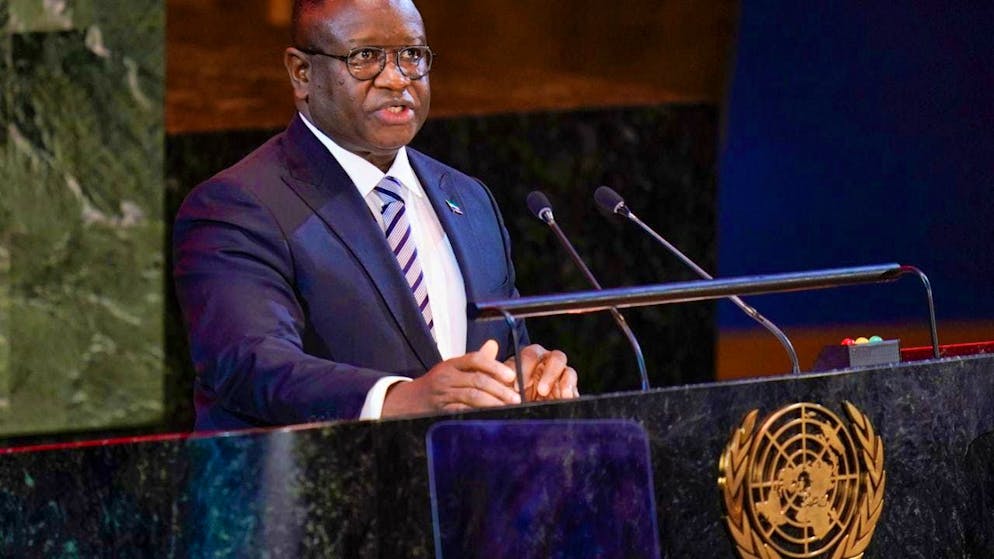 ARCHIVE - The President of Sierra Leone, Julius Maada Bio. Photo: Seth Wenig/AP/dpa