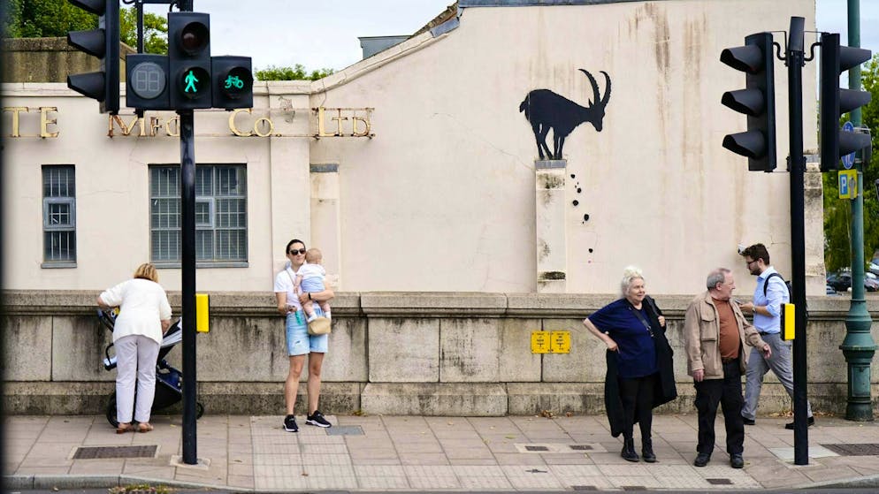 Cat stretching: Banksy continues series of paintings in London - Gallery. Some Banksy fans saw the ibex as a symbol of the right-wing extremist riots in the country.