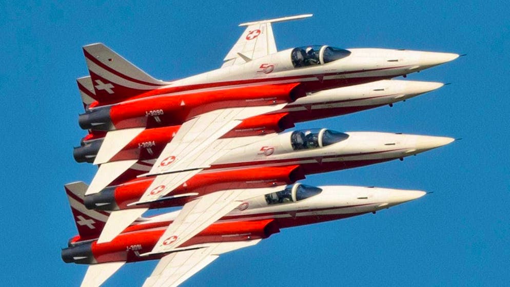 Patrouille Suisse was founded 60 years ago - Gallery. The Swiss aerobatic team Patrouille Suisse celebrates its 60th birthday on Thursday. (archive picture)