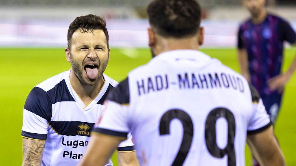 Can laugh at the end: Renato Steffen (left) and Hadj Mahmoud eliminate Partizan Belgrade and advance to the Europa League group stage play-off