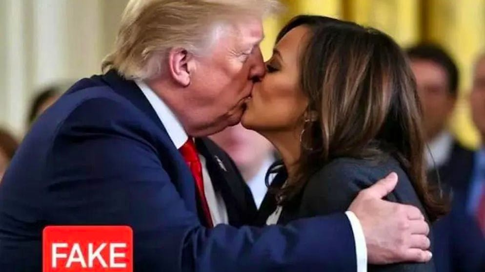 Elon Musks Fake-Bilder fluten Wahlkampf. Darum küssen sich Harris und Trump plötzlich auf den Mund