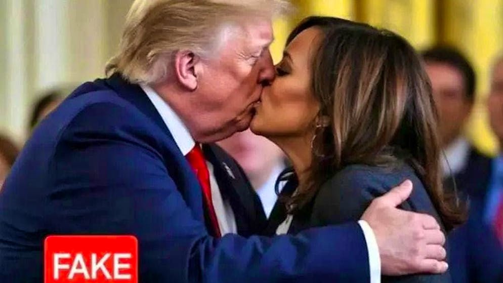 C'è dietro Elon Musk. Trump ed Harris che si baciano... ma che succede? Eccolo spiegato