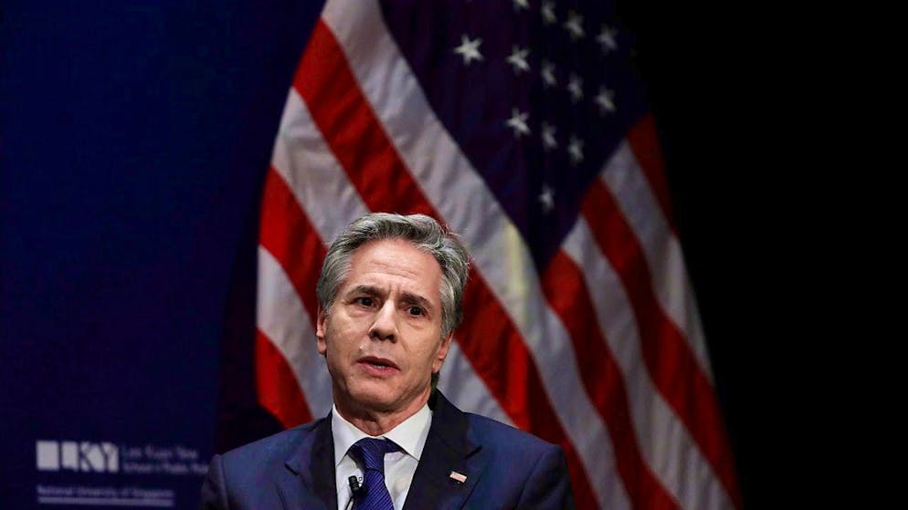 US Secretary of State Antony Blinken during talks on promoting security and prosperity in the Indo-Pacific region. Photo: Suhaimi Abdullah/AP/dpa