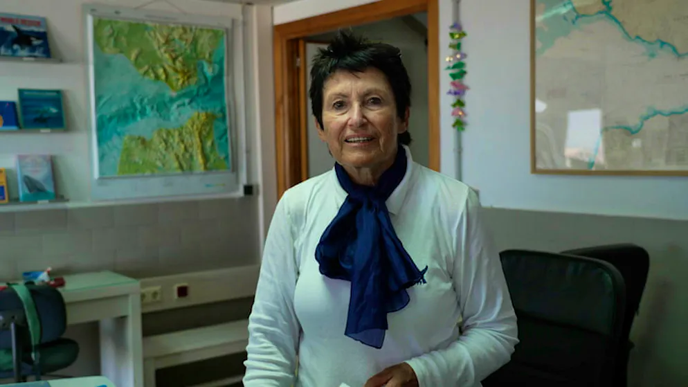 Katharina Heyer. The Swiss woman founded the firmm foundation for the protection of marine mammals in 1998.