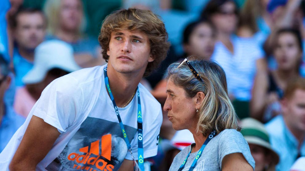 Alexander Zverev and his mother Irina Zvereva.