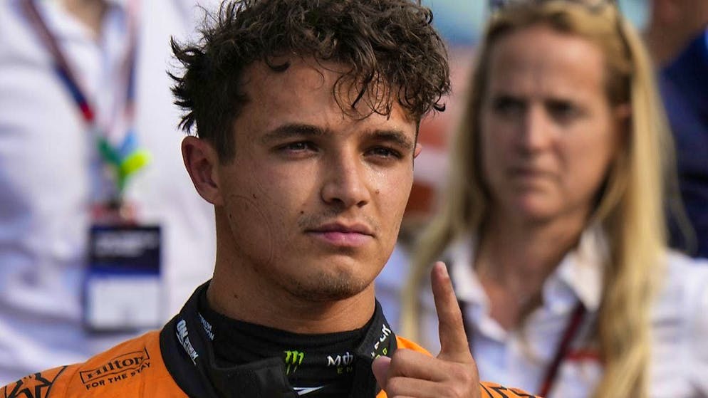 Lando Norris starts from the front of the grid for the fifth time at a Grand Prix