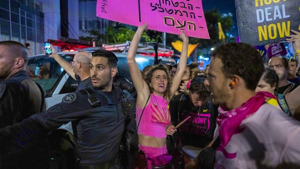 Protest against the Netanyahu government in Tel Aviv on August 31.
