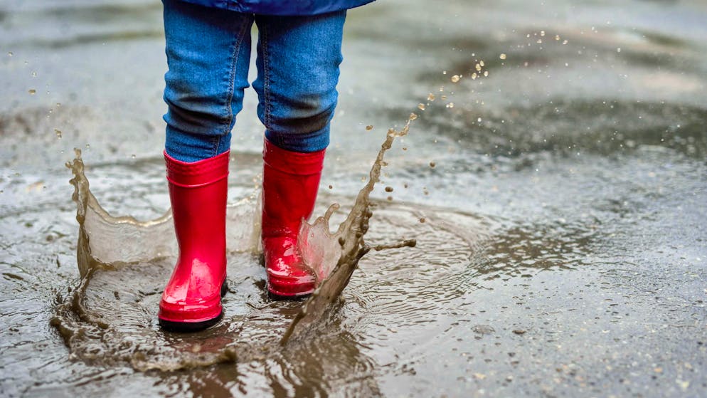 Con gli stivali da pioggia nessun prato è troppo bagnato e nessuna pozzanghera è troppo profonda.